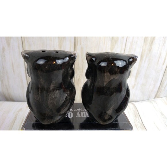 Owl Salt & Pepper Shakers Set Ceramic Hand Painted Kitchen Birds New - Picture 4 of 6